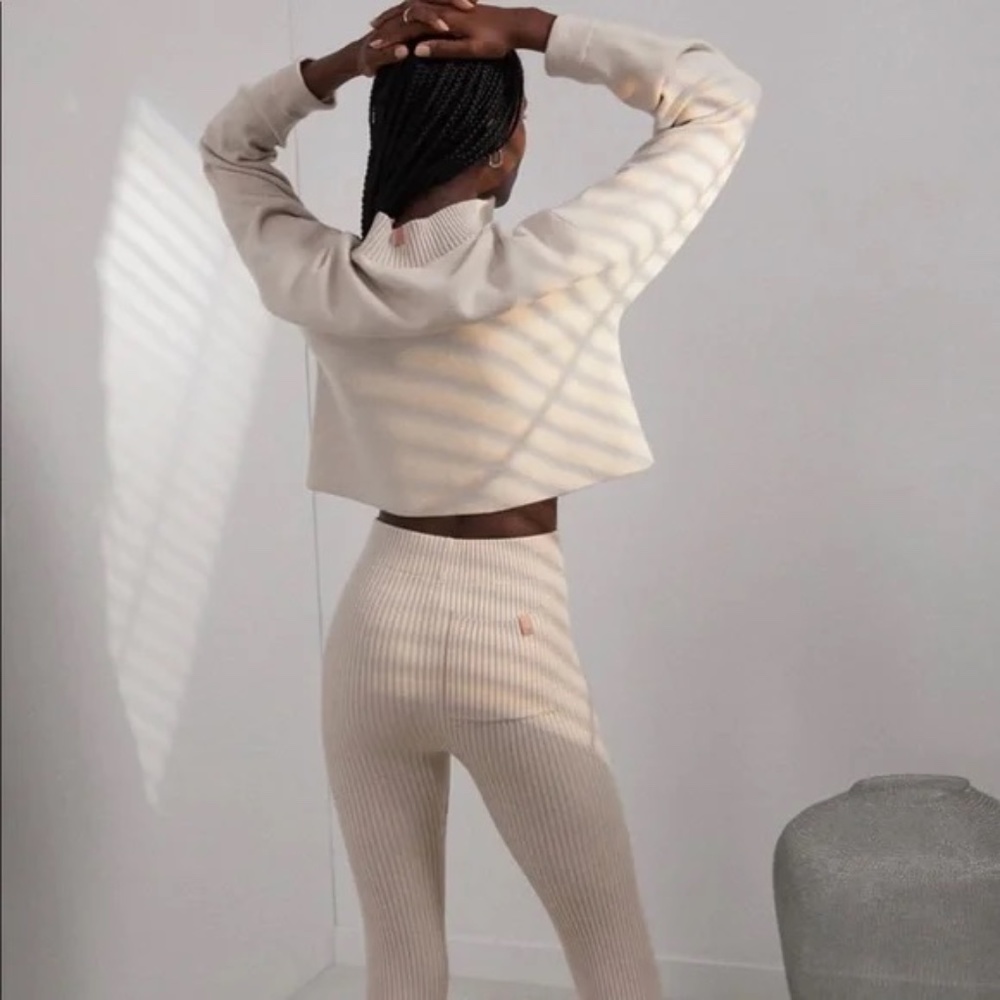 Small - Lunya Cozy Cotton Silk Zip Pullover in Calm Tan - Picture 2 of 6